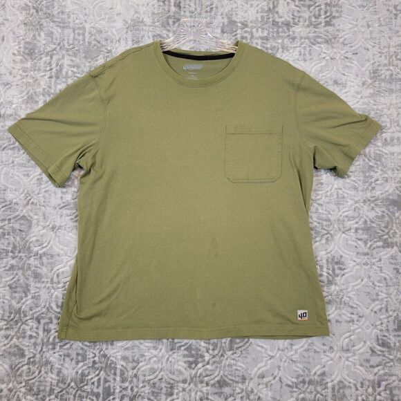 Duluth Trading Shirt Mens XL Green 40 Grit Pocket Work Casual Short Sleeve - Picture 1 of 8